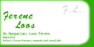 ferenc loos business card